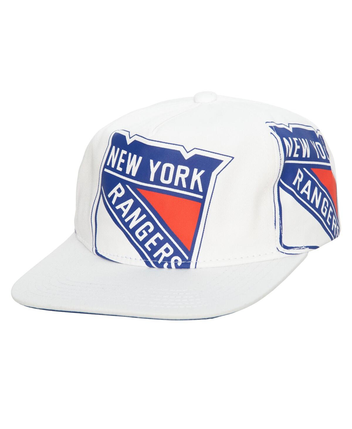 Mitchell & Ness Men's  White New York Rangers In Your Face Deadstock Snapback Hat
