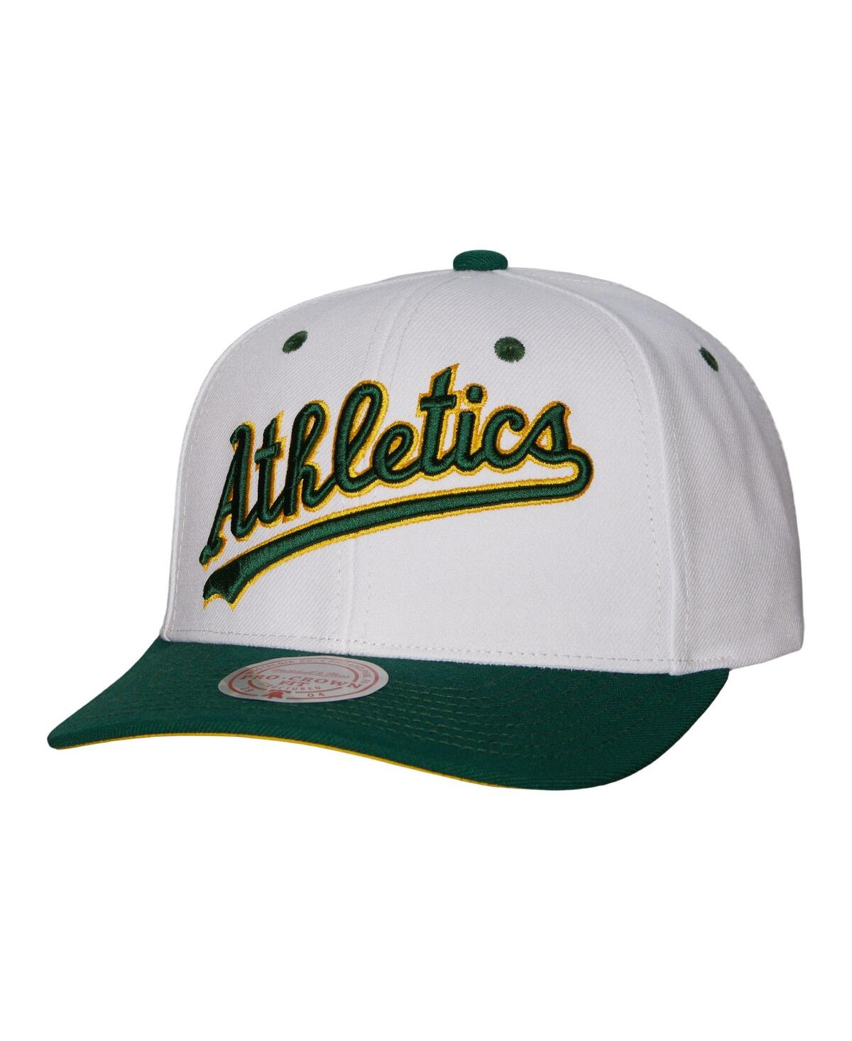 Mitchell & Ness Men's  White Oakland Athletics Cooperstown Collection Pro Crown Snapback Hat