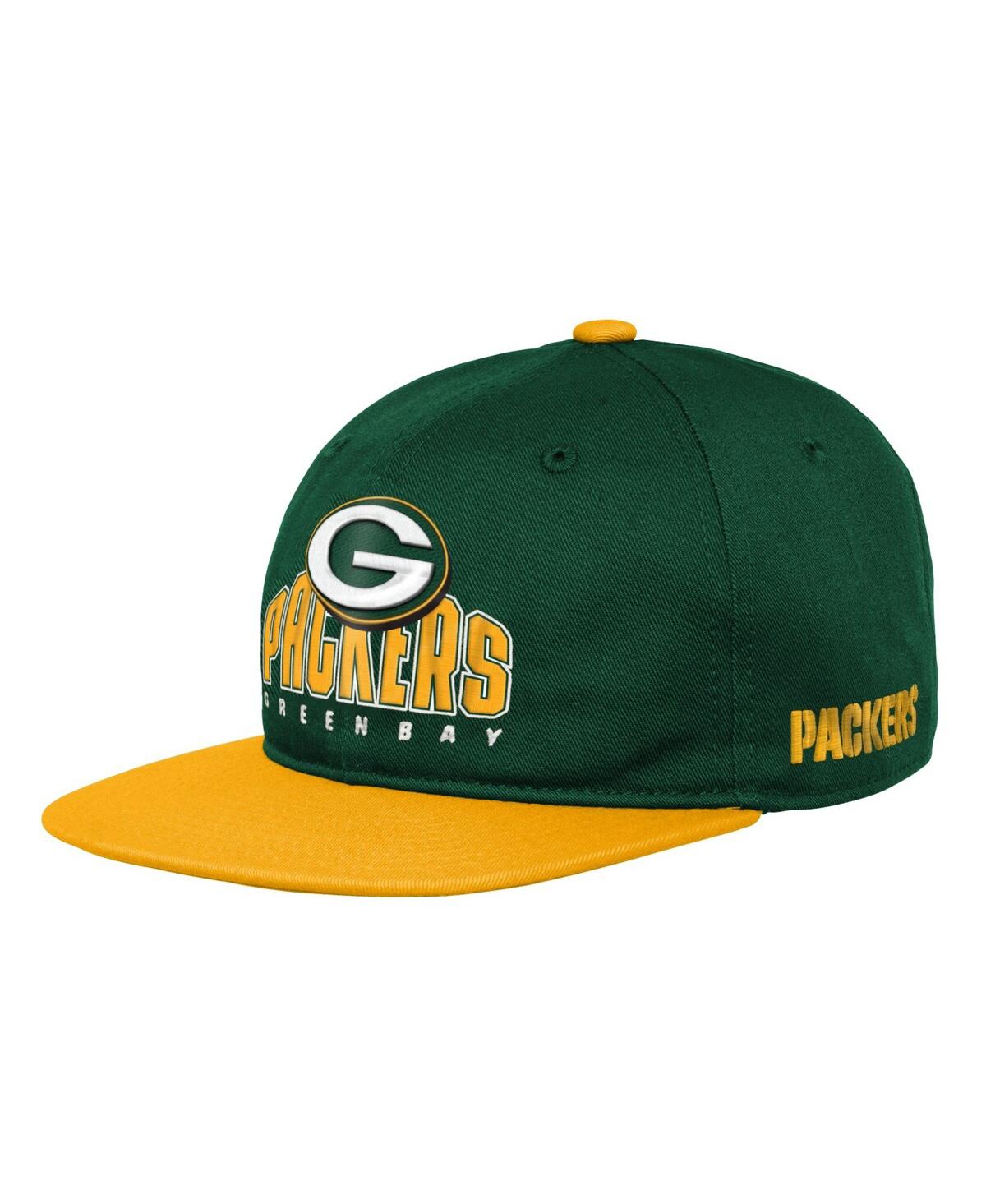 Outerstuff Kids' Big Boys And Girls Green Green Bay Packers Legacy Deadstock Snapback Hat