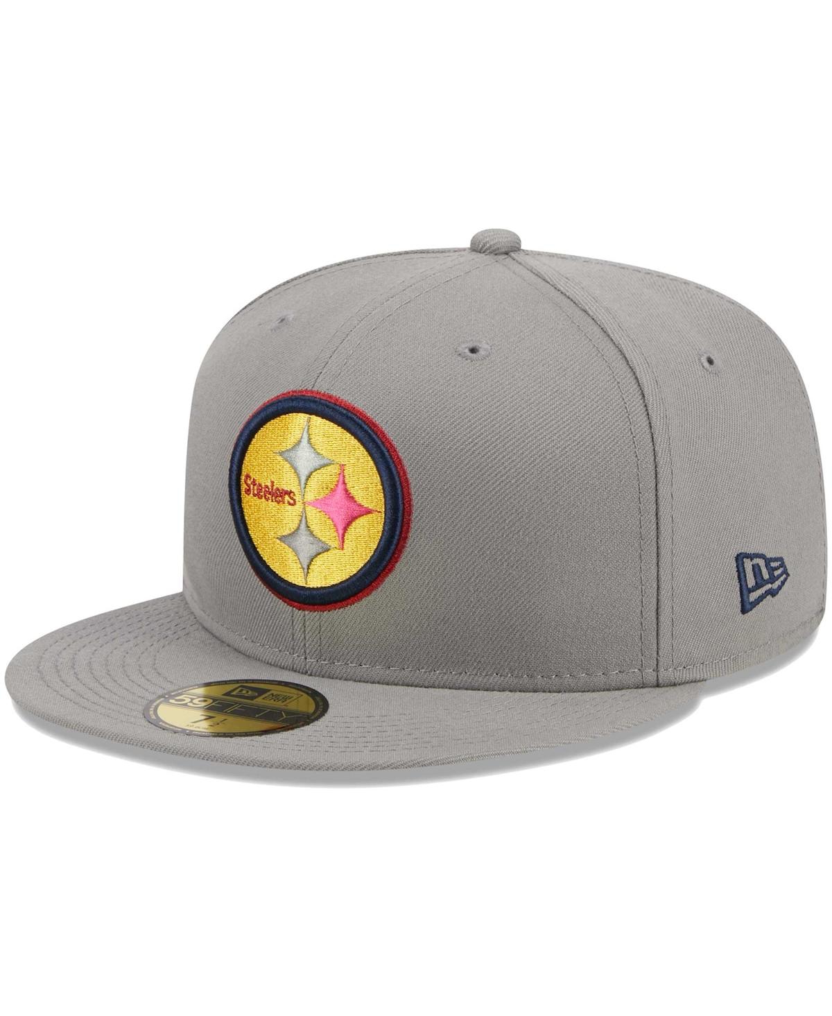 Shop New Era Men's  Gray Pittsburgh Steelers Color Pack 59fifty Fitted Hat