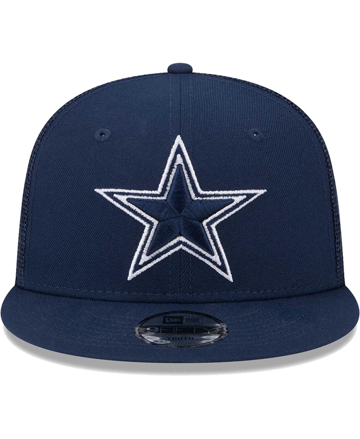 Big Boys and Girls New EraDallas Cowboys Main Trucker 9FIFTY Snapback Hat - Navy