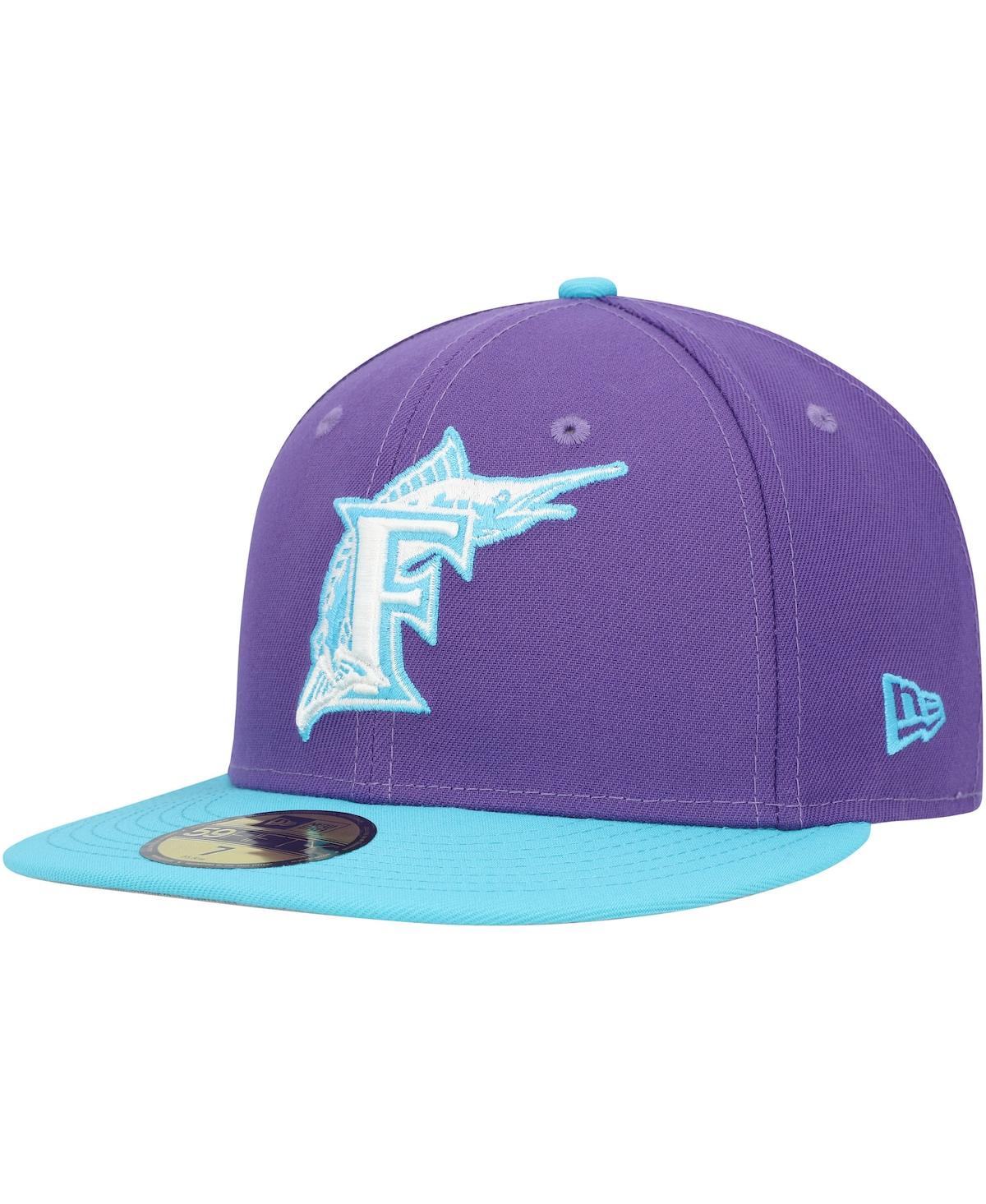 Men's New EraFlorida Marlins Vice 59FIFTY Fitted Hat - Purple