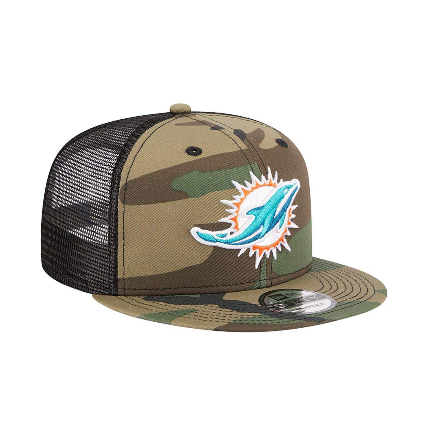 Мужская кепка New Era Camo Miami Dolphins Main Trucker 9FIFTY Snapback Hat — фото 3
