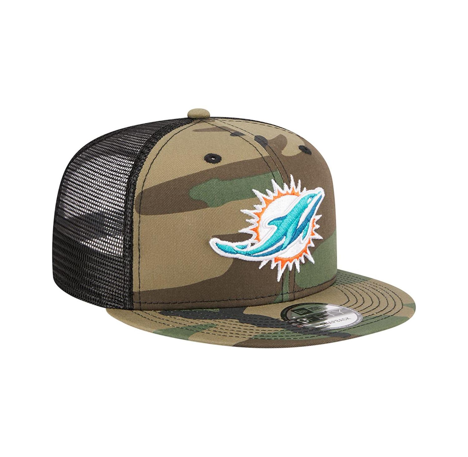 Men's Camo Miami Dolphins Main Trucker 9FIFTY Snapback Hat