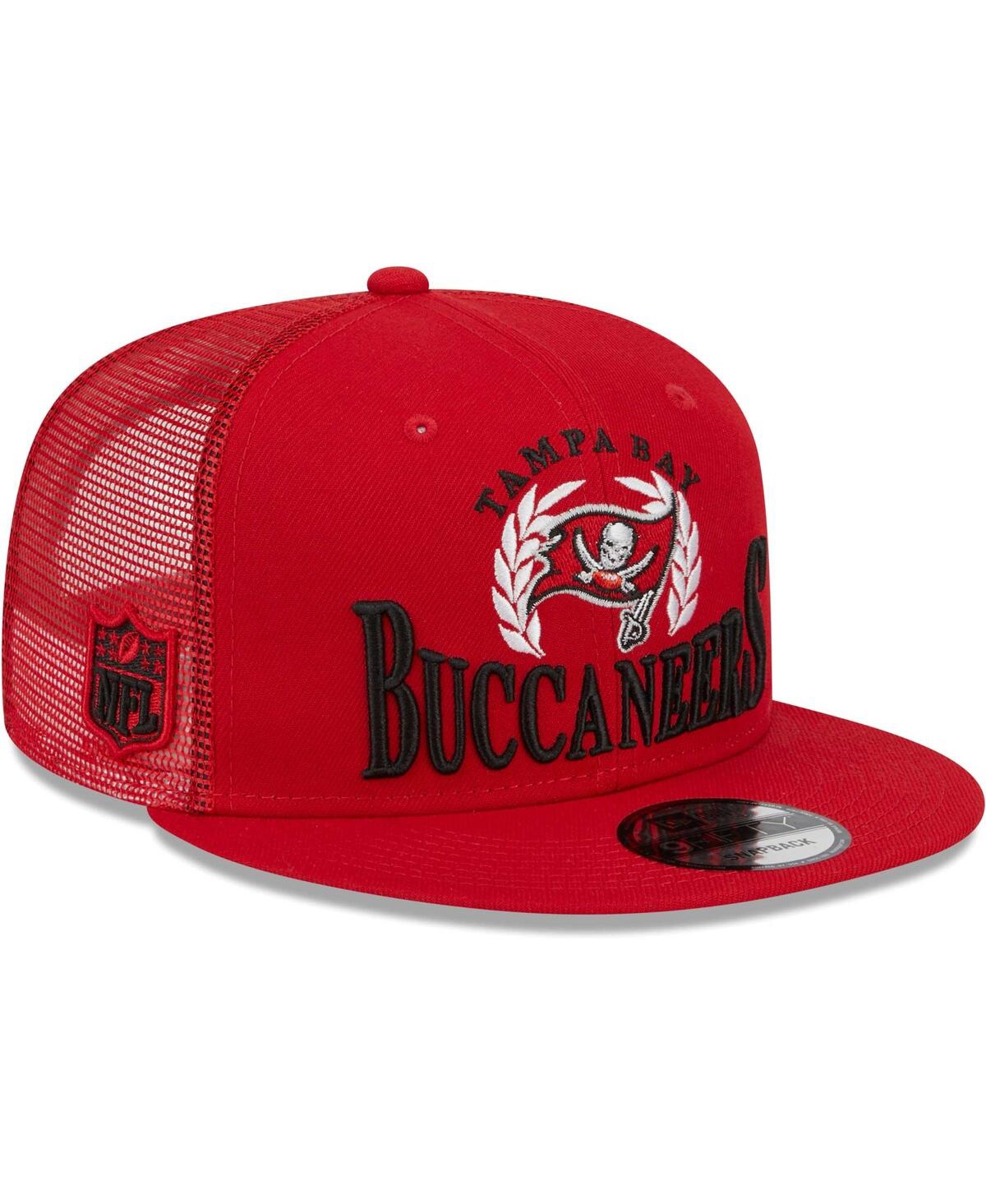 Shop New Era Men's  Red Tampa Bay Buccaneers Collegiate Trucker 9fifty Snapback Hat