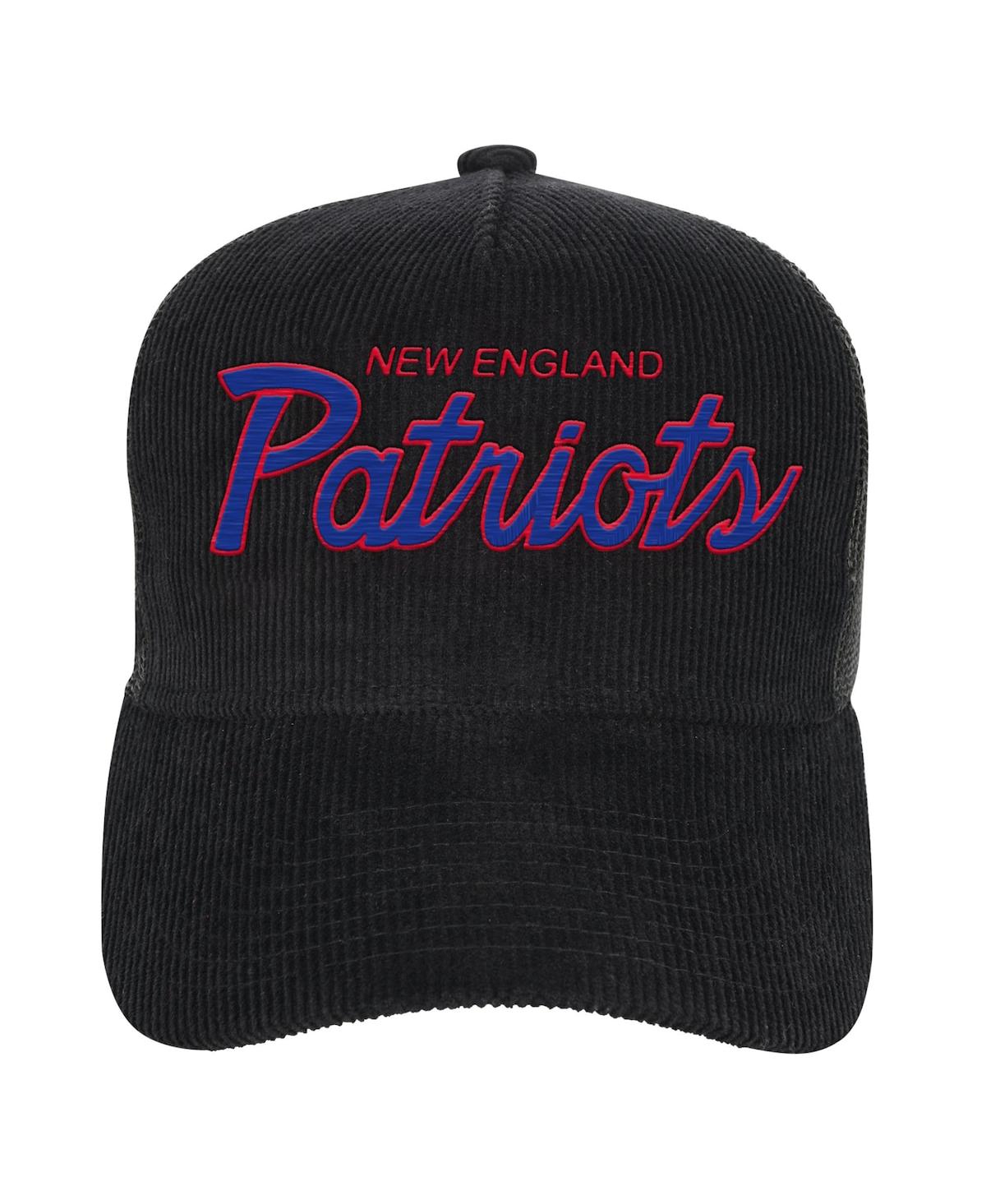 Mitchell & Ness Big Boys And Girls  Black New England Patriots Times Up Precurved Trucker Adjustable In Black