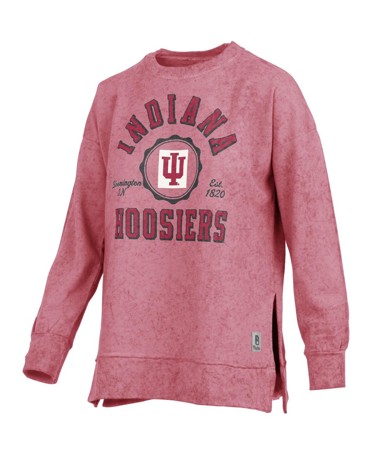 Pressbox Women's Crimson Alabama Crimson Tide Vintage-like Wash Pullover Sweatshirt In Crimson