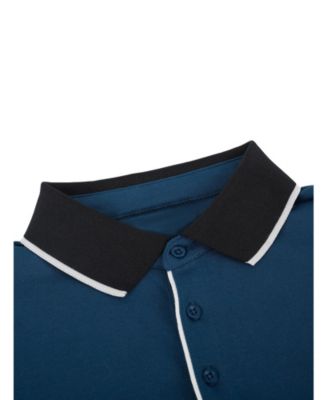 Men's Classic-Fit Cotton-Blend Pique Polo Shirt with Contrast Collar