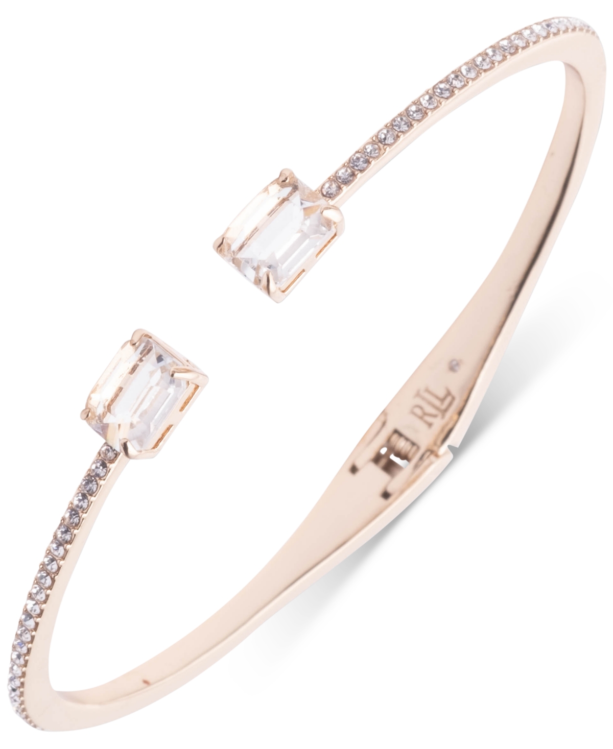 Lauren Ralph Lauren Pave & Stone Cuff Bracelet In Crystal Wh