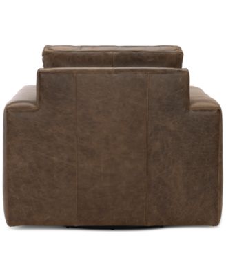 Dawkins 38" Leather Swivel Chair, Created for Macy's
