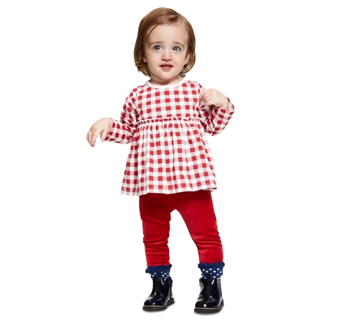 First Impressions Baby Girls Gingham Tunic, Created For Macy's In Emboldened