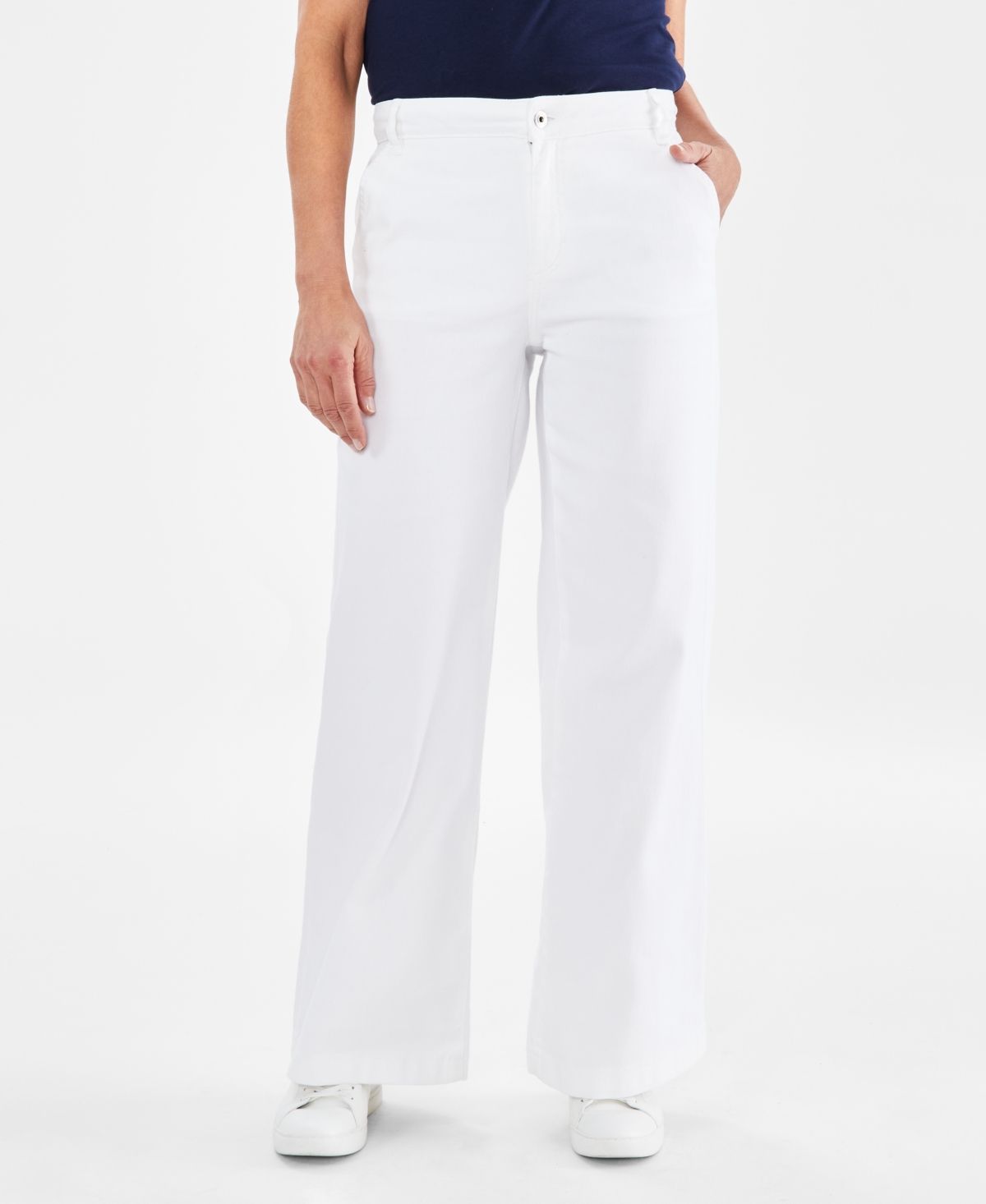 Style & Co Women's High-rise Wide-leg Jeans, Created For Macy's In Bright White