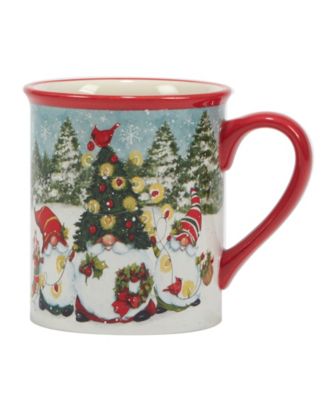 Christmas Gnomes 16 oz Mugs Set of 4, Service for 4
