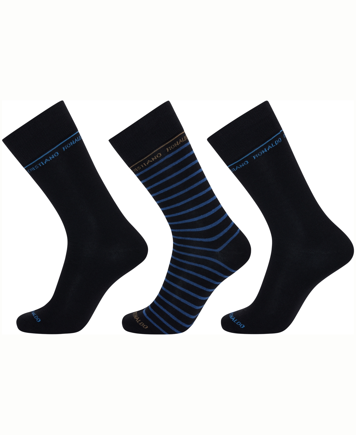 Cr7 Men's Fashion Socks, Pack Of 3 In Black,blue,gray