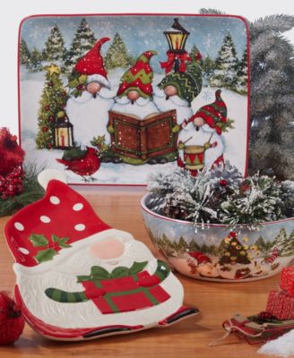 Certified International Christmas Gnomes 16" Rectangular Platter - Macy's