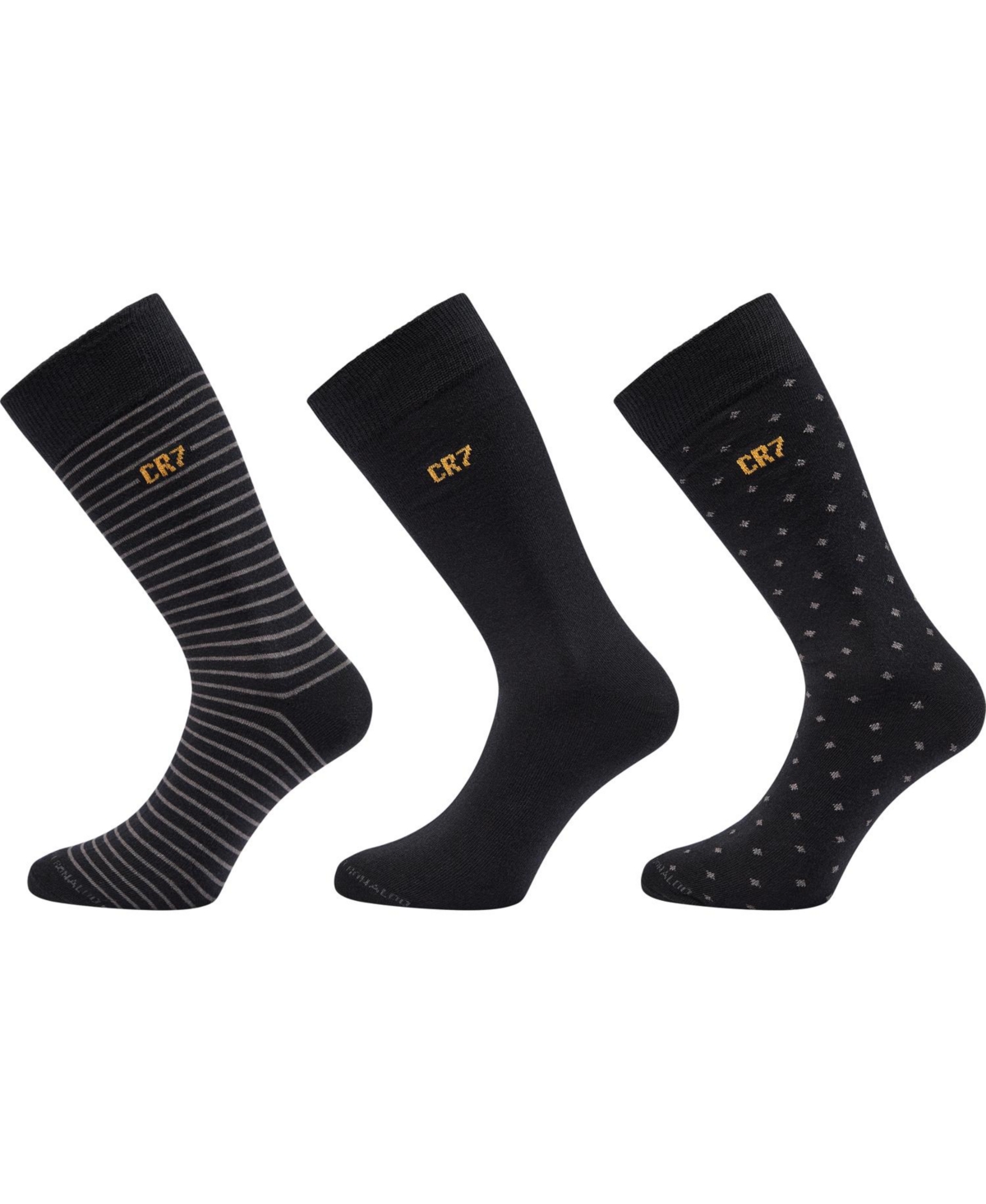 Men's Fashion Socks, 3-pack in gift-box - Black, Gold
