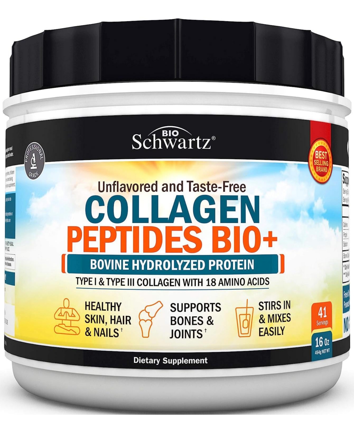Collagen Peptides Bio plus Powder, 16oz - White