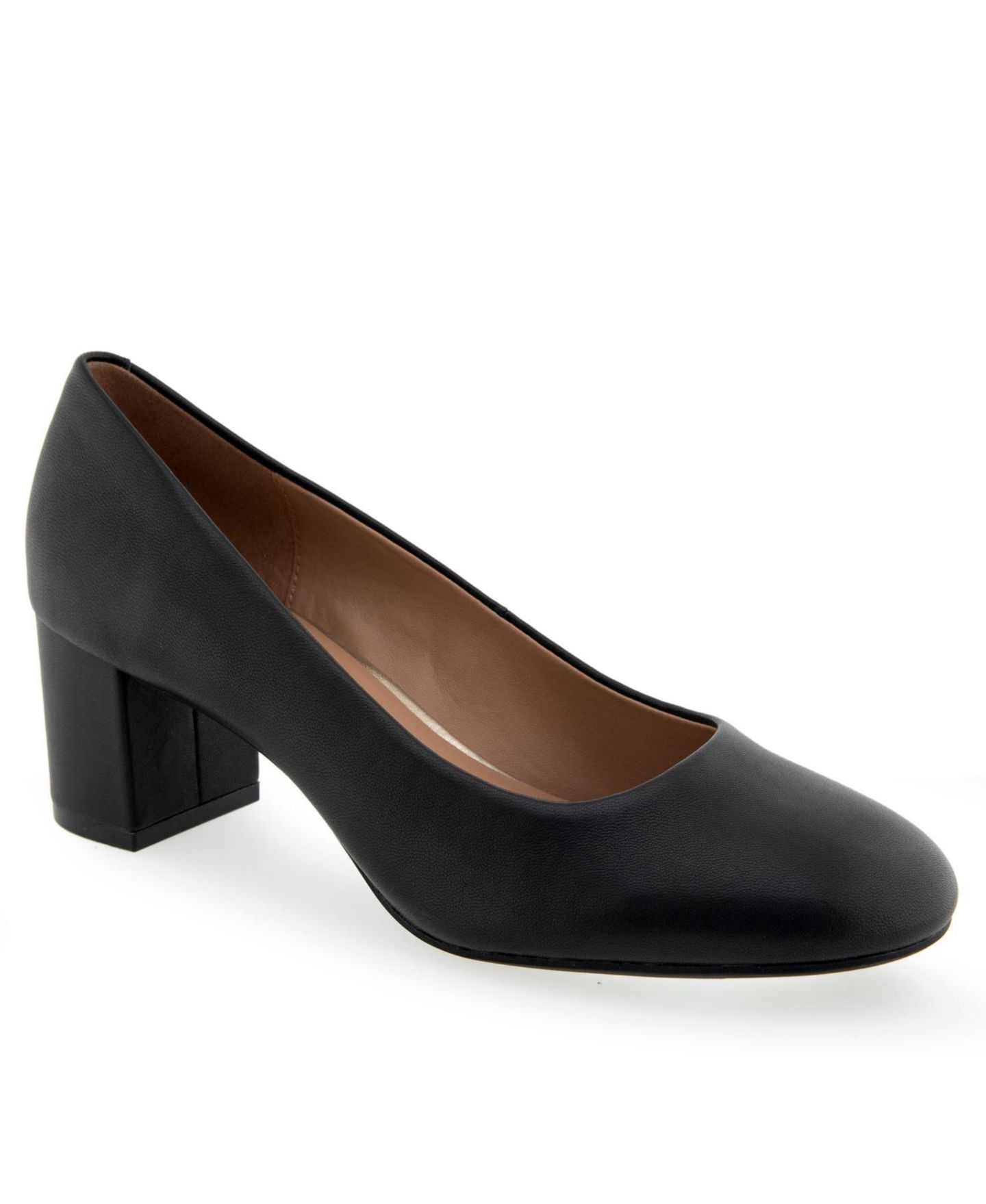 Женские туфли Aerosoles Ebel Dress Mid Heel Pumps, цвет: Чёрный кожаный — фото 1