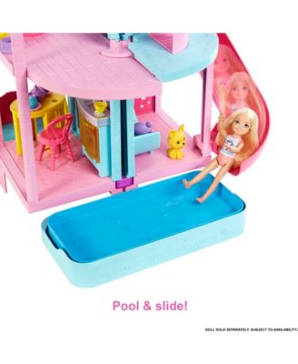 Barbie Chelsea Playhouse with Slide, Pool, Ball Pit, Pet Puppy & Kitten, Elevator, and Accessories