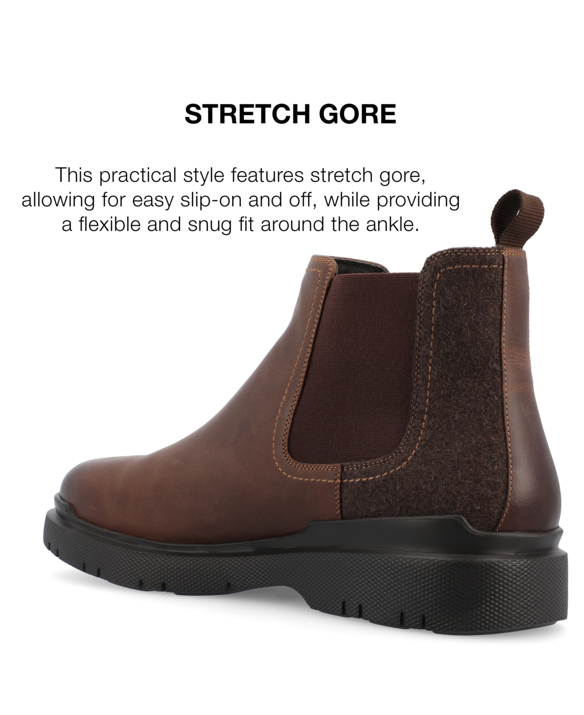 Thomas & Vine Men's Tilton Water Resistant Tru Comfort Foam Plain Toe Chelsea Boots