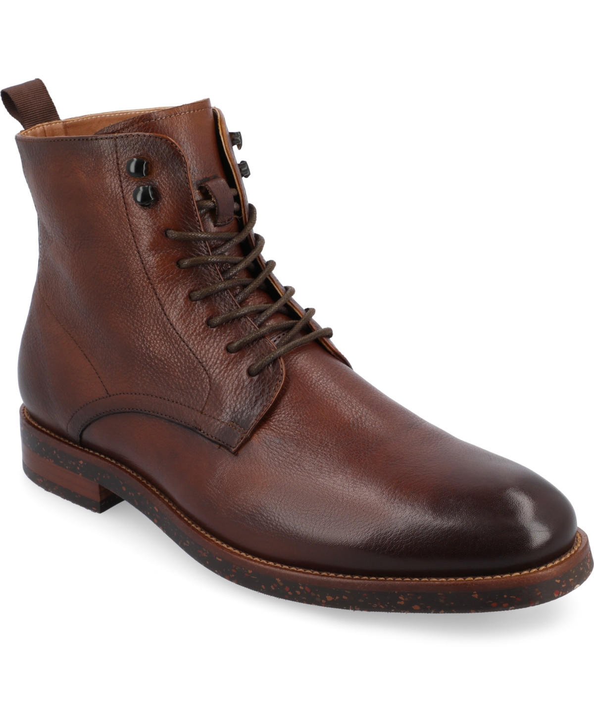 Men's Burbank Tru Comfort Foam Plain Toe Lace-up Ankle Boots - Cognac
