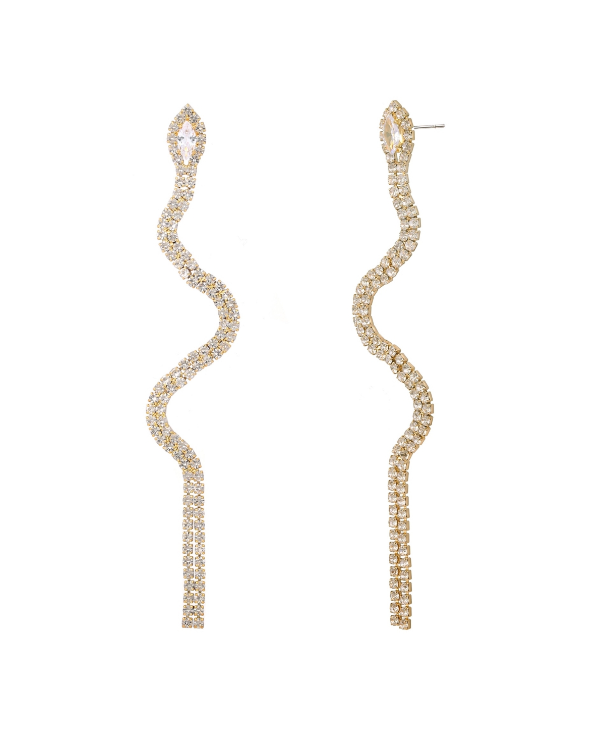 Pave Snake Earring - Gold