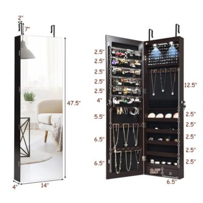 Mirrored Jewelry Cabinet Jewelry Organizer