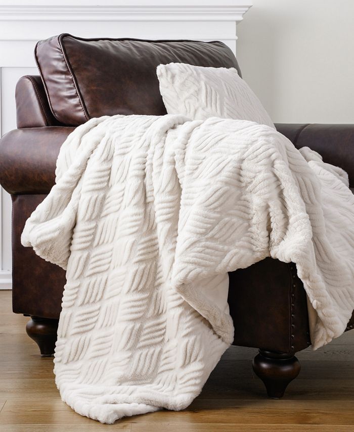 Battilo Cozy Carved Wave Faux Fur Throw 60 quot x 80 quot Macy #39 s