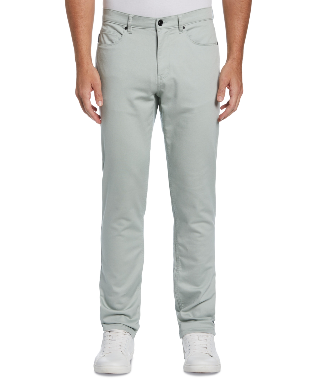 Perry Ellis Men's Slim-fit Stretch Knit 5-pocket Pants In Aqua Gray