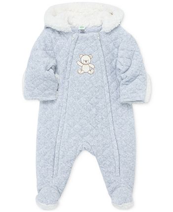 Little Me Baby Bear Quilted Velour Snowsuit Macy s