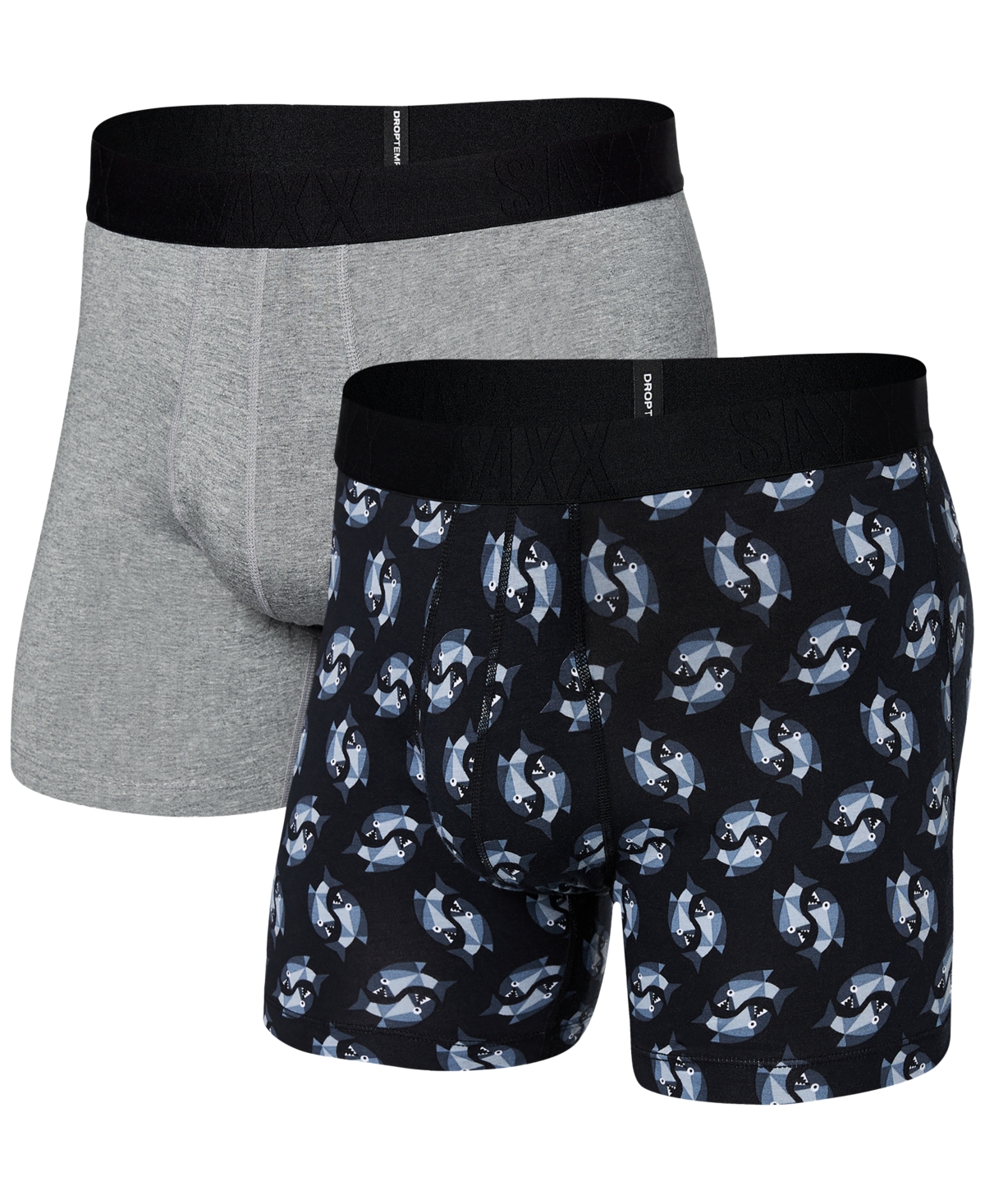 Men's DropTemp Cooling Cotton Slim Fit Boxer Briefs – 2PK - ANGLER WRANGLER/DARK GREY HEATHER