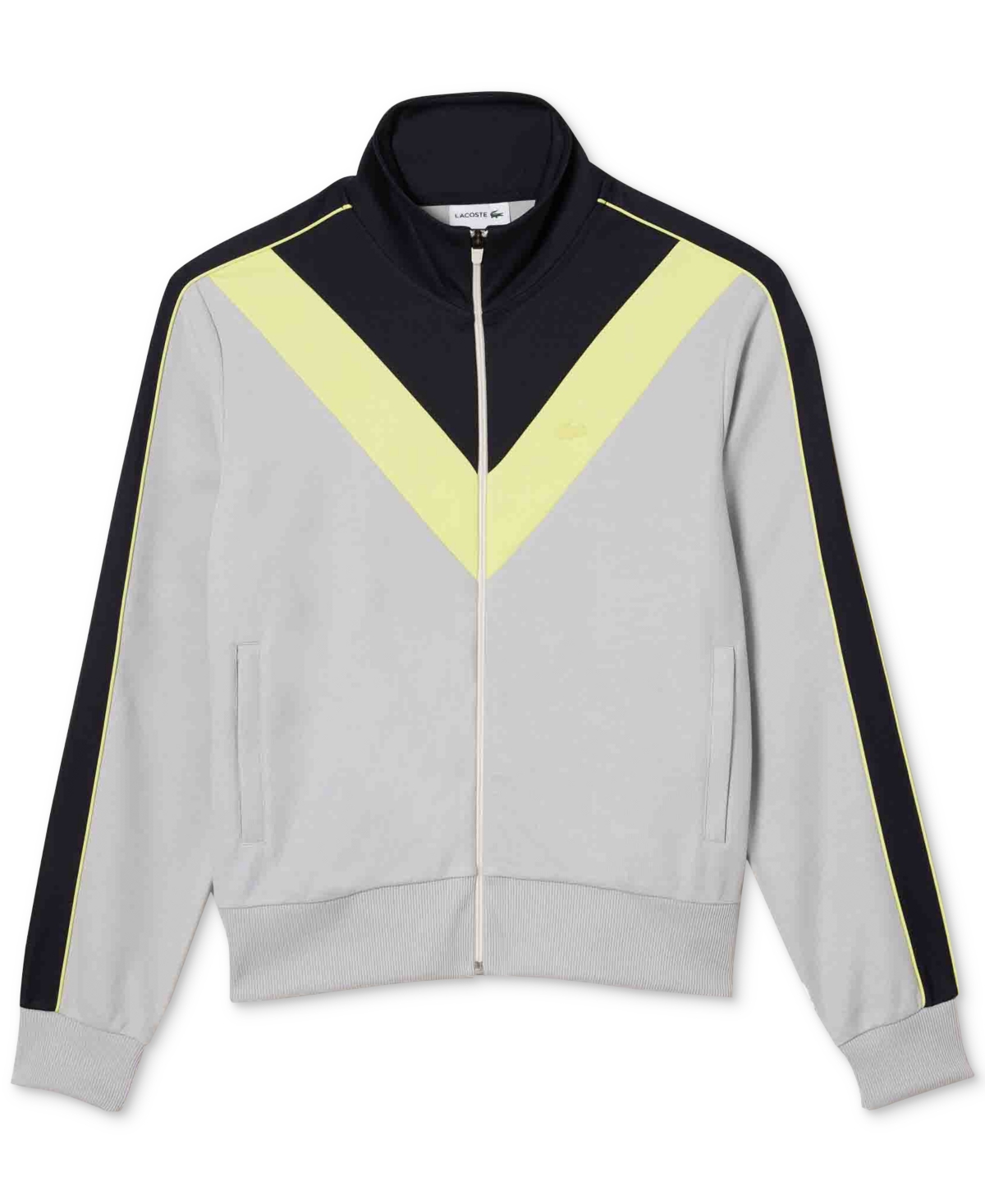 Lacoste Men's Regular-fit Full-zip Colorblocked Sweatshirt In Nimbus,abimes-limeira