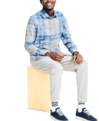 Men's Trim-Fit Navtech Plaid Shirt