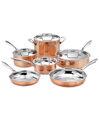 Cuisinart - Copper Tri-Ply 10-Pc. Cookware Set
