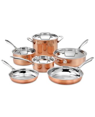 Martha Stewart Collection Tri-Ply Copper 10-Pc. Cookware Set, Created for  Macy's - Macy's