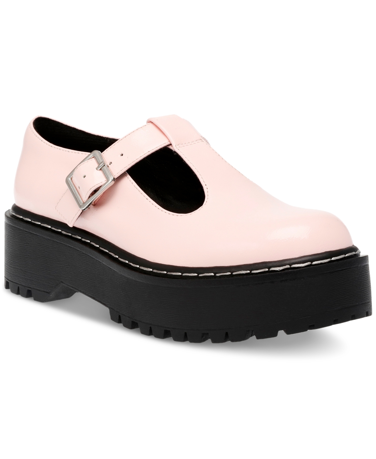 Amalie T-Strap Mary Jane Flats, Created for Macy's - Pink Patent