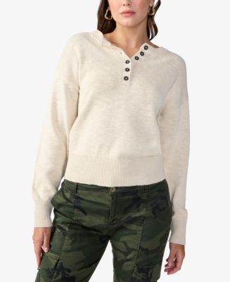 Sanctuary Women's Casual & Chill Cotton Henley Sweater - Macy's