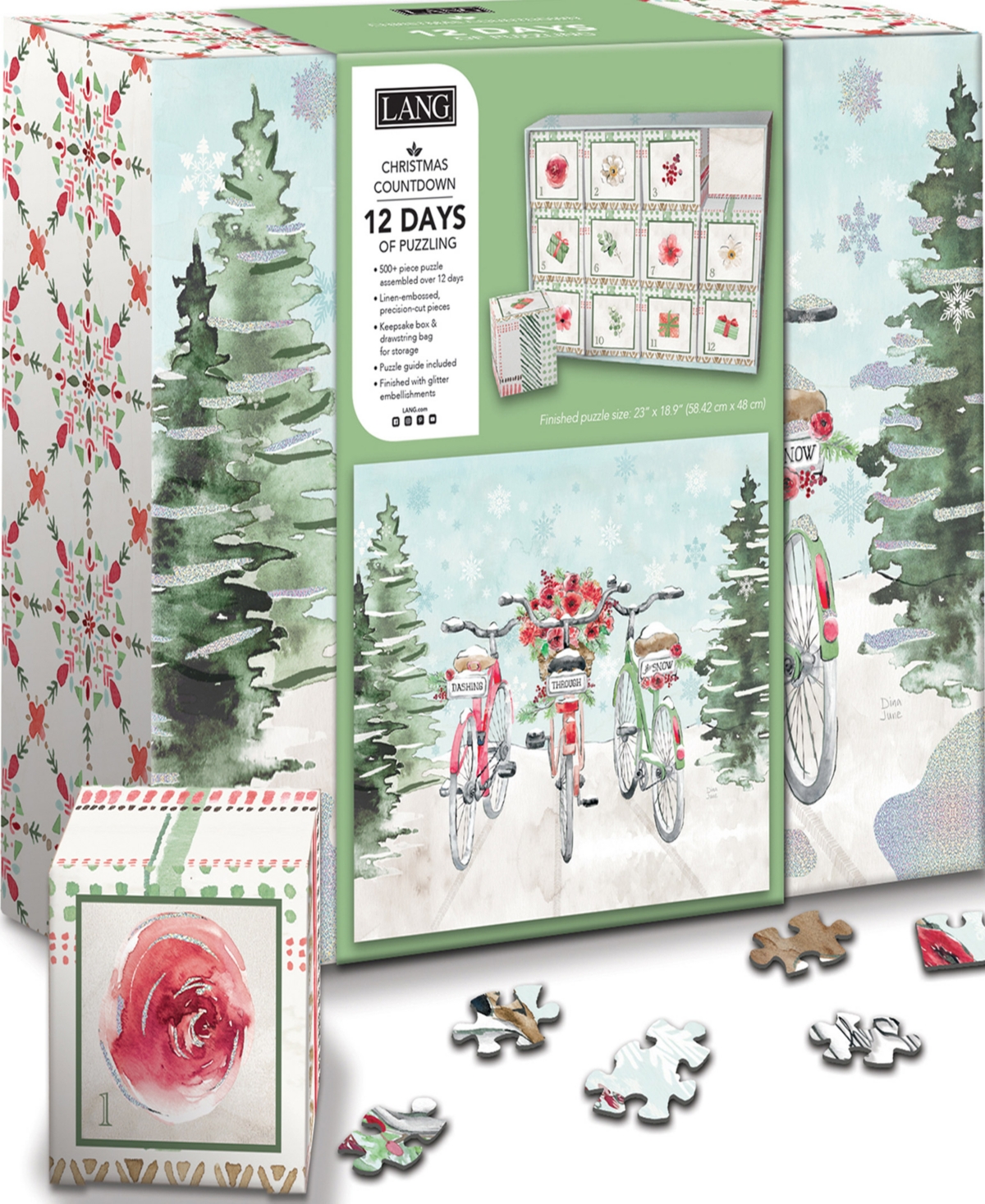 Shop Lang Dashing Through The Snow Advent Calendar Puzzle In Multi