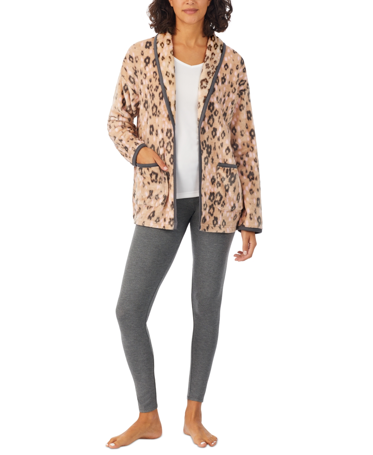Women's Ultra-Soft Faux-Fur Bed Jacket - Leopard