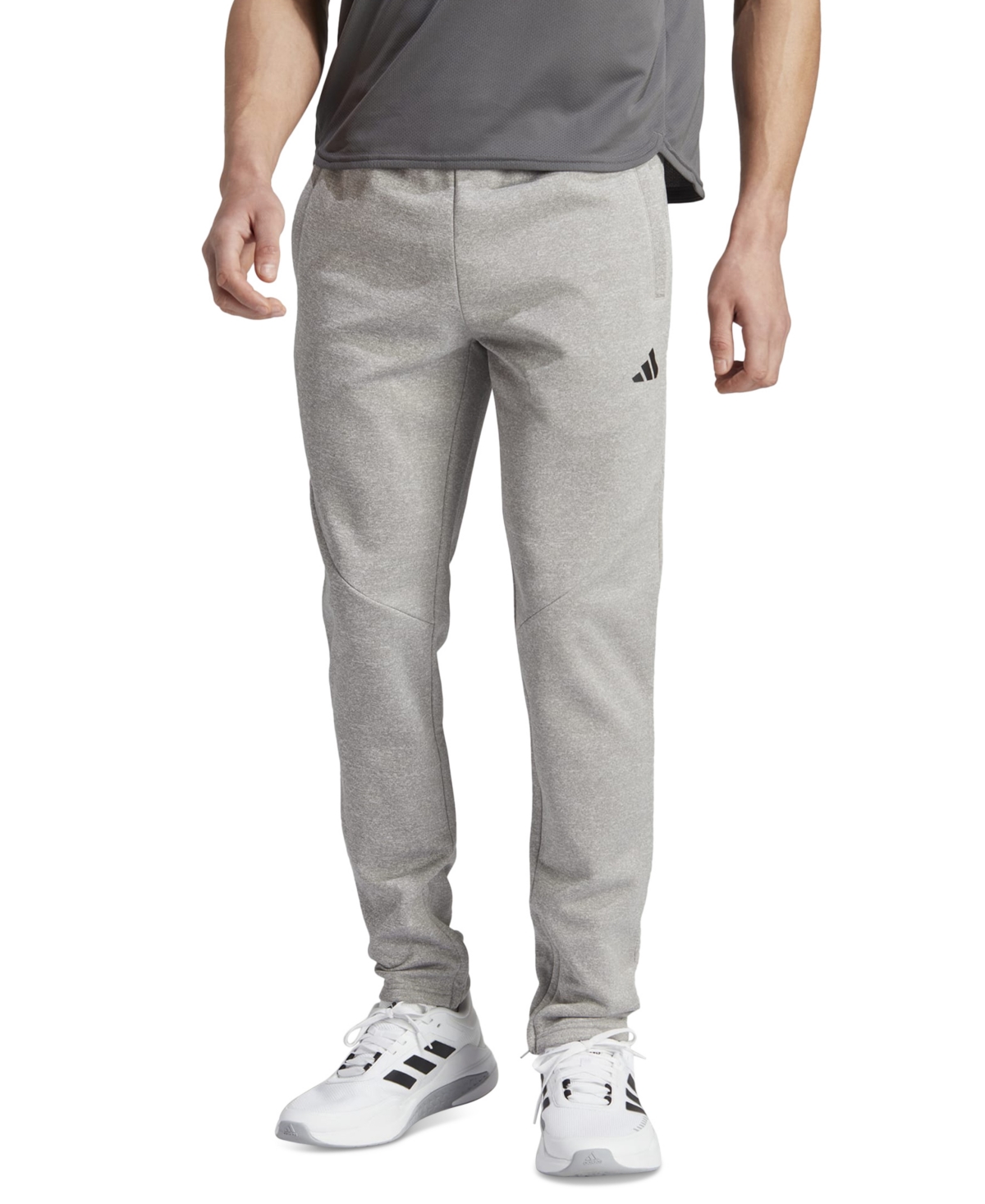 Adidas Originals Men's Game & Go Small Logo Moisture-wicking Training Fleece Tapered Joggers In Mgh