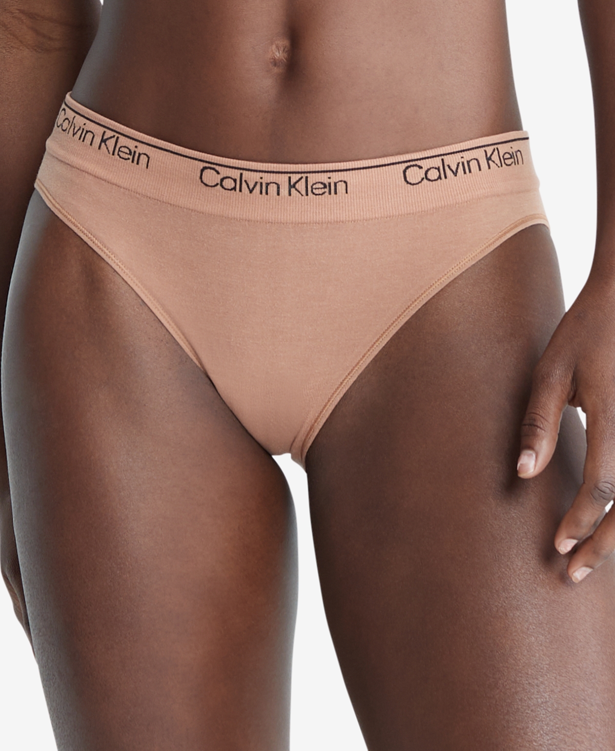 Shop Calvin Klein Modern Seamless Naturals Bikini Underwear Qf7096 In Sandalwood