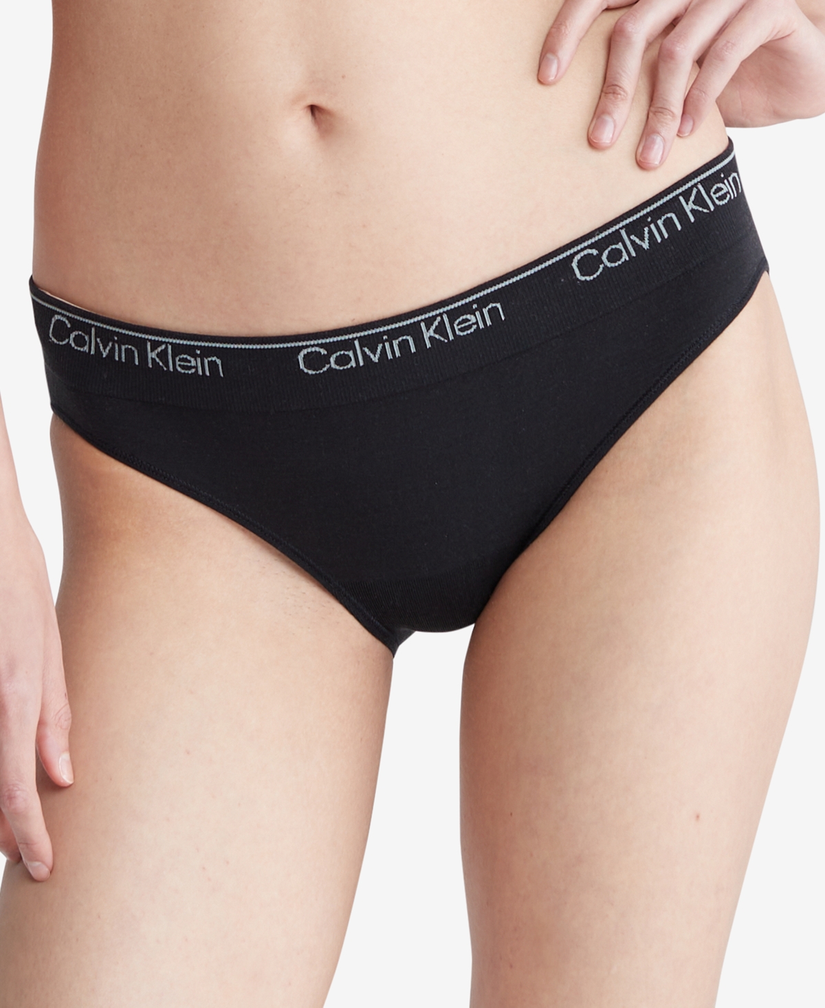 Shop Calvin Klein Modern Seamless Naturals Bikini Underwear Qf7096 In Black