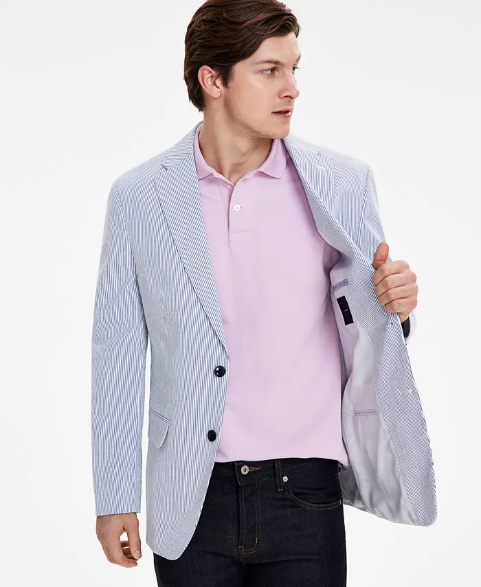 Men's Modern-Fit Seersucker Sport Coat - thumbnail 4