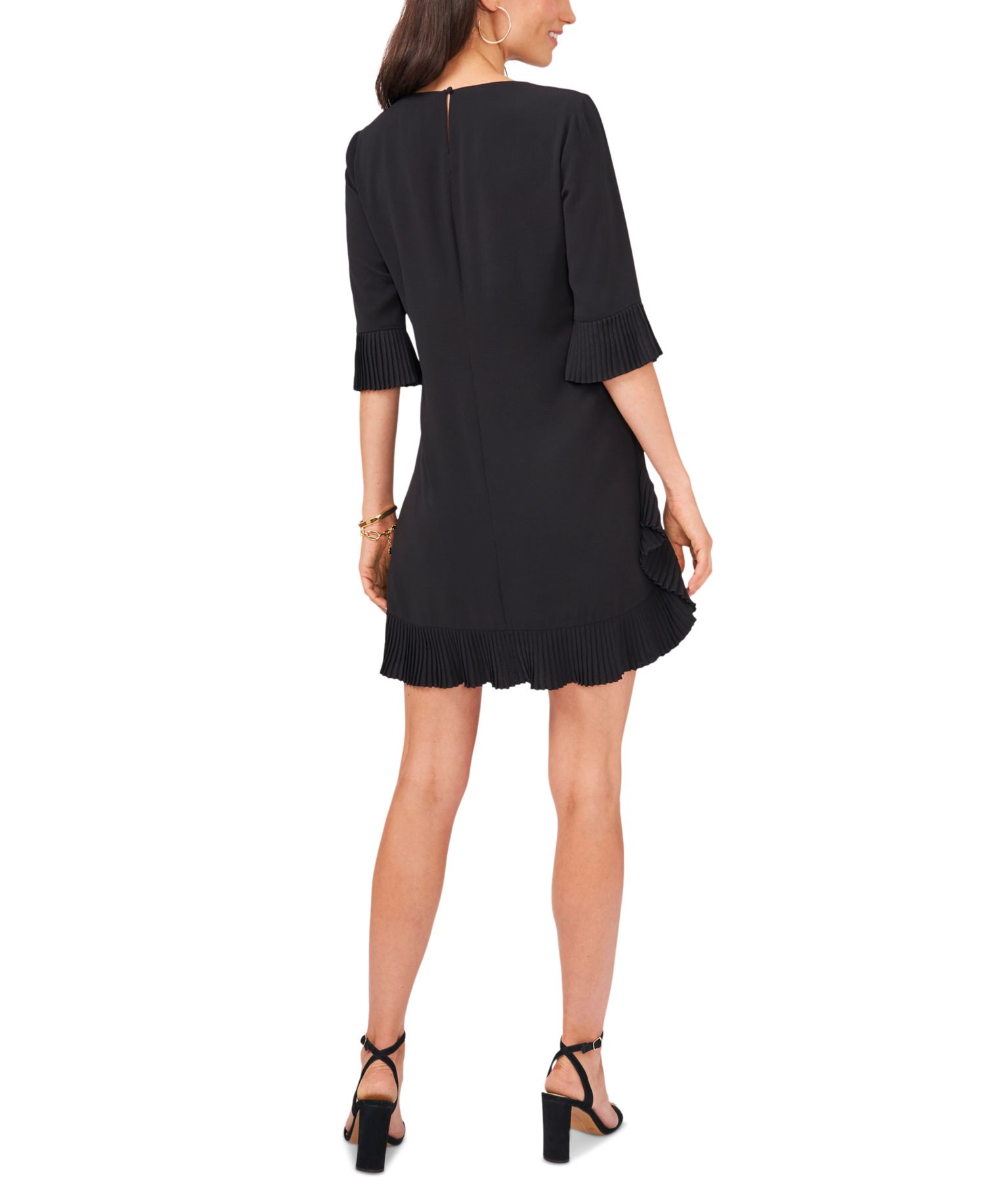 Petite Pleated-Trim Shift Dress