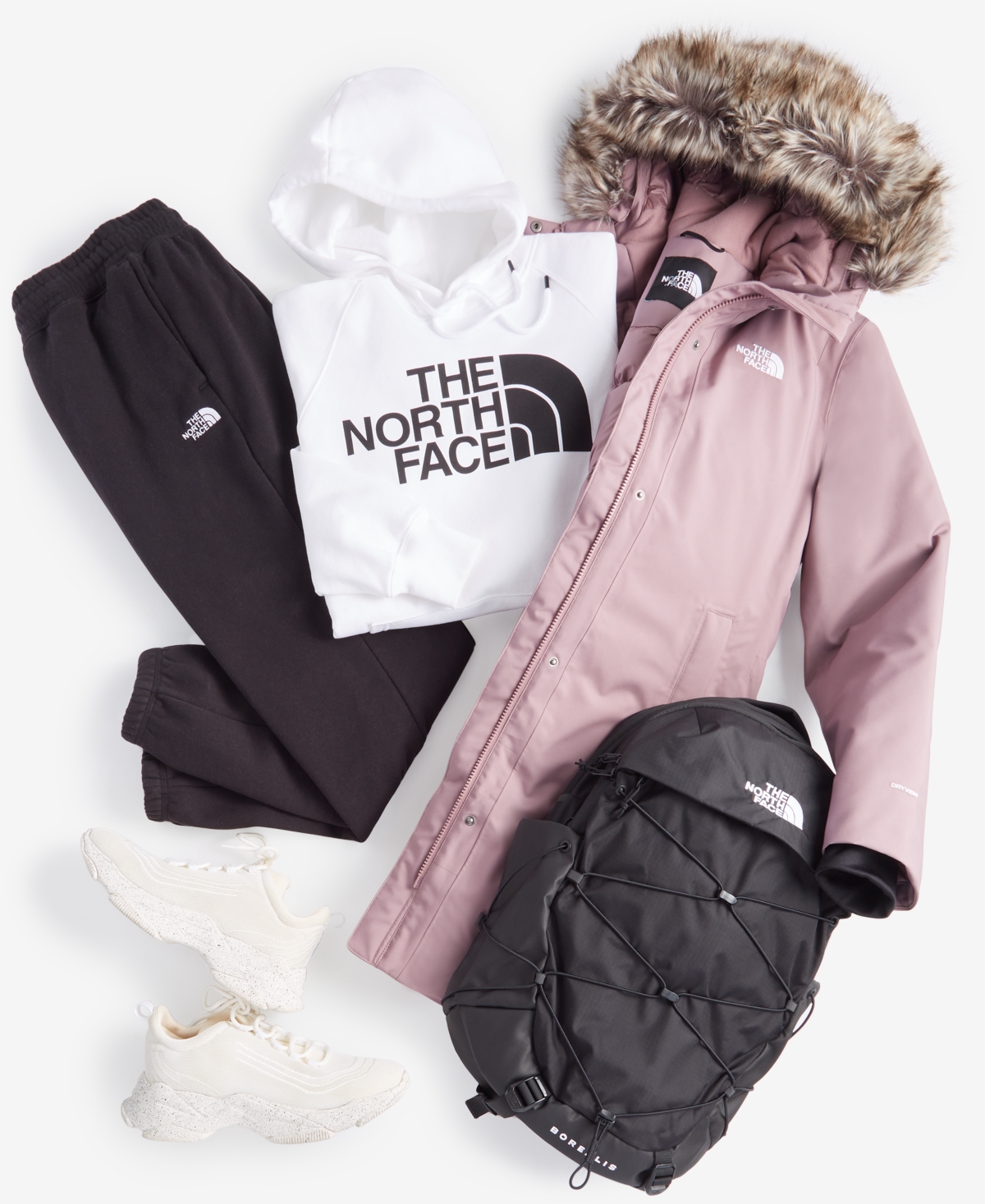 Shop The North Face Women's Borealis Backpack In Gardenia White,tnf Black