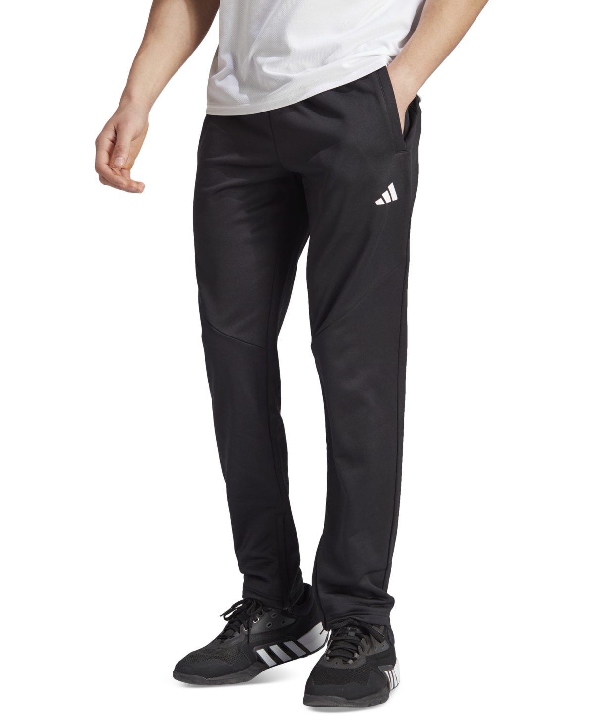 Shop Adidas Originals Men's Game & Go Small Logo Moisture-wicking Training Fleece Tapered Joggers In Black