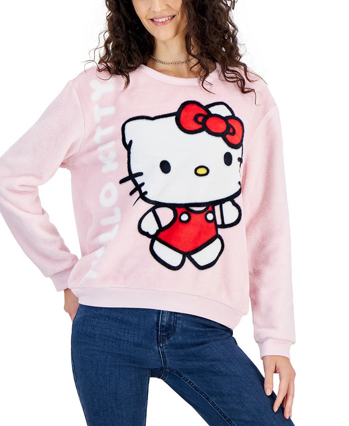 Love Tribe Juniors' Hello Kitty Graphic Cozy Sweatshirt - Macy's