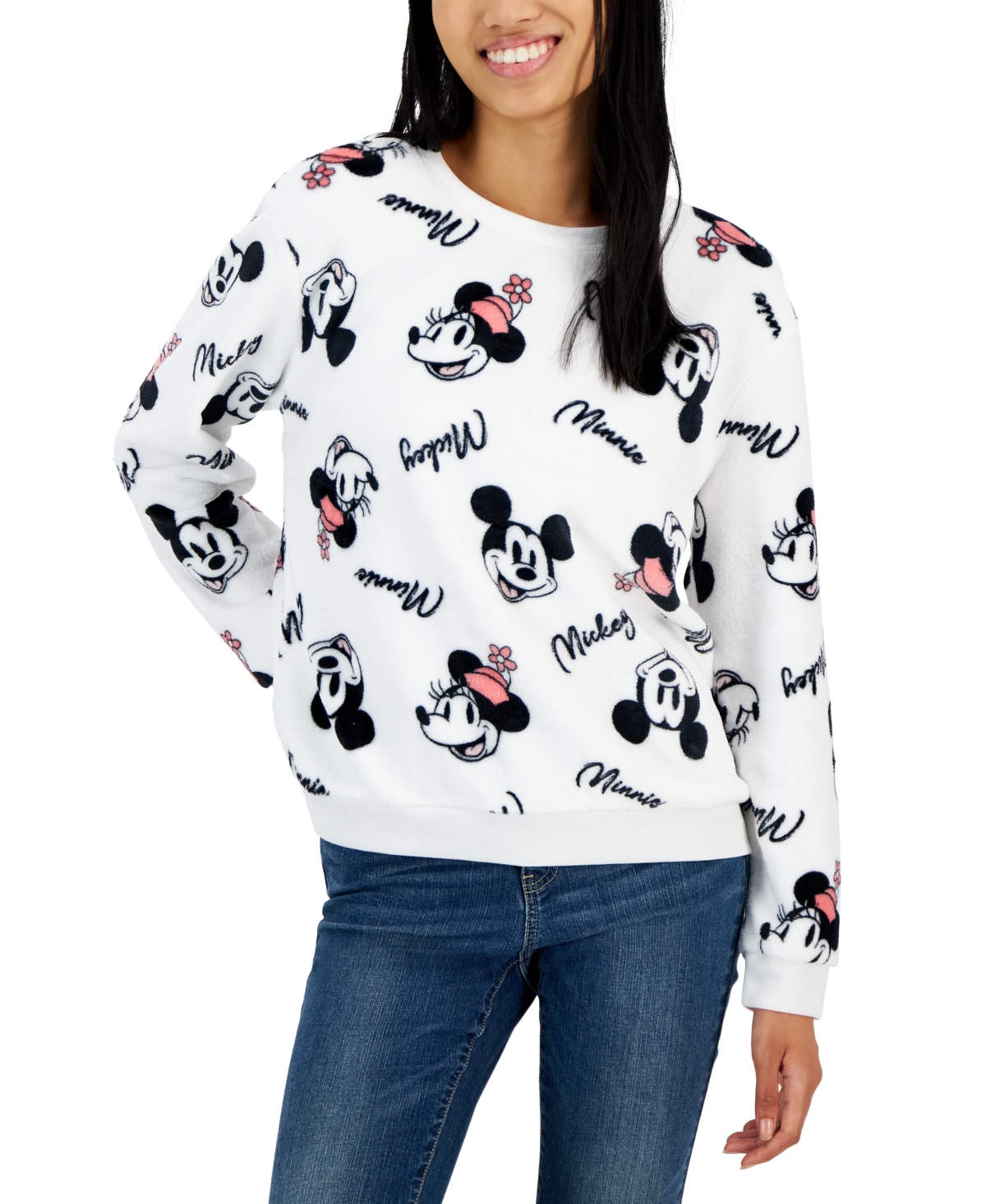Disney Juniors' Minnie And Mickey Graphic Cozy Pullover