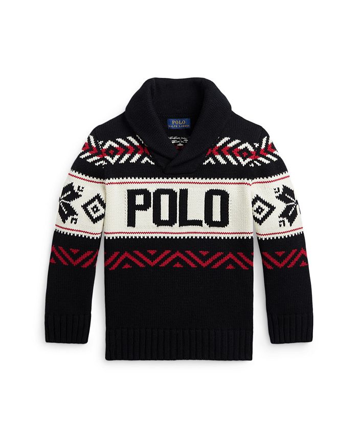 Polo Ralph Lauren Little Boys' Logo Shawl Collar Sweater