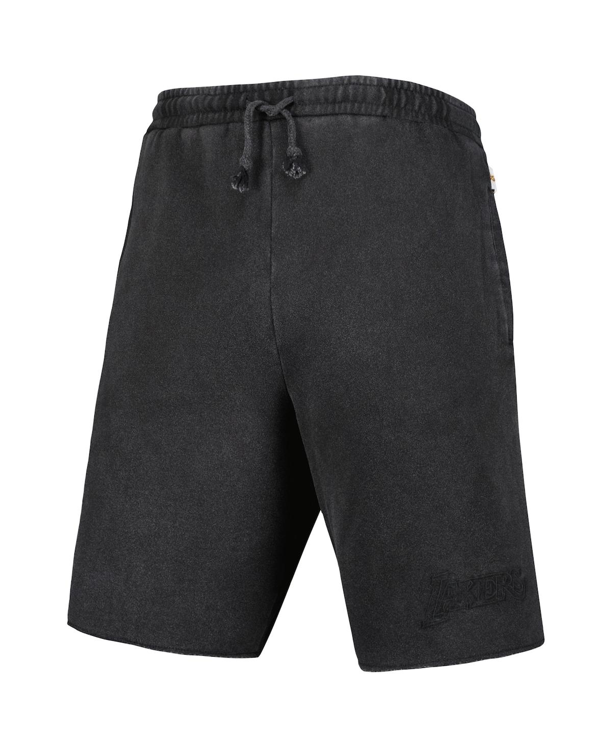 Mitchell & Ness Men's  Black Golden State Warriors French Terry Tonal Fleece Shorts In Black